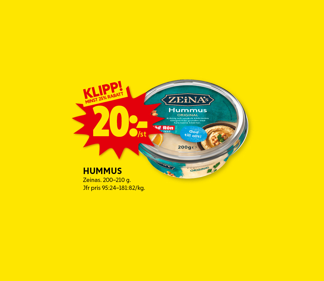 Veckans klipp - Hummus från Zeinas - 20kr