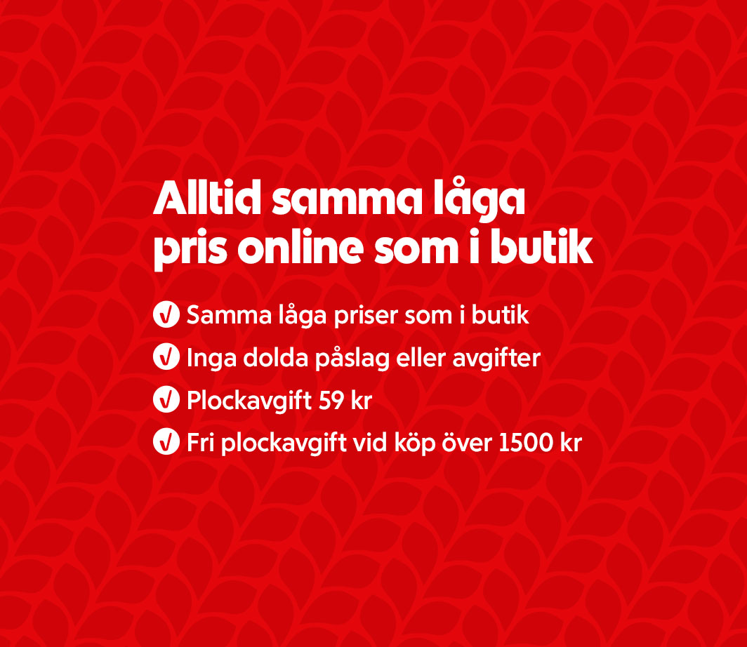 Samma låga pris online som i butik