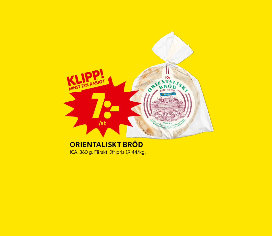 Veckans klipp - orientalisk bröd från ICA 7 kr styck