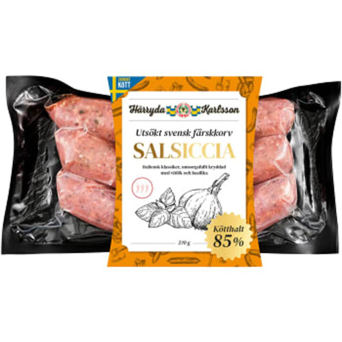 Färskkorv Salsiccia kötthalt 85% 270g Härryda Karlsson