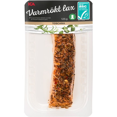 Lax Färsk Varmrökt Toscana 125g Miljömärkt ICA