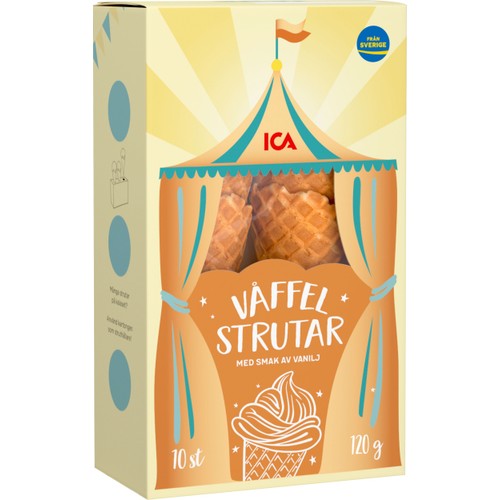Våffelstrutar vanilj 10st 120g ICA