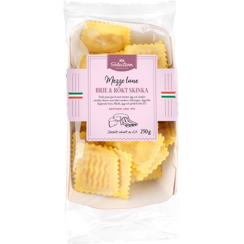 Pasta Mezzelune Brieost och skinka Färsk 250g ICA Selection