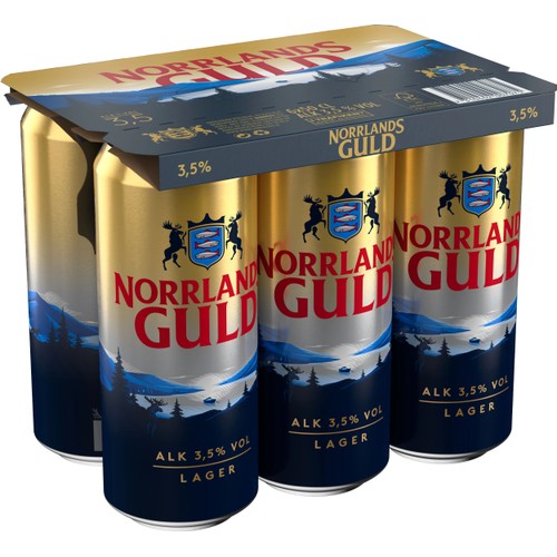 Öl ljus lager 3,5% 6-p 50cl Norrlands Guld