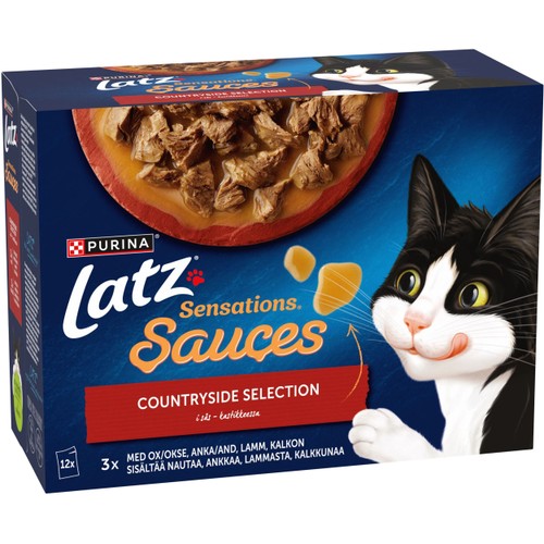 Kattmat i  sås Sensations Countrys Selection 12-p 1020g Latz