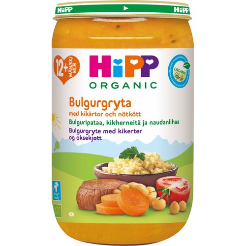 Bulgurgryta med kikärtor & nötkött 1år 250g Hipp
