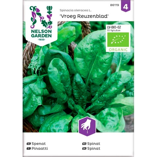 Spenat Vroeg Reuzenblad Organic 1-p Nelson Garden