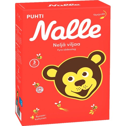 Fyrakornsflingor Nallegröt Raisio 700g Nalle