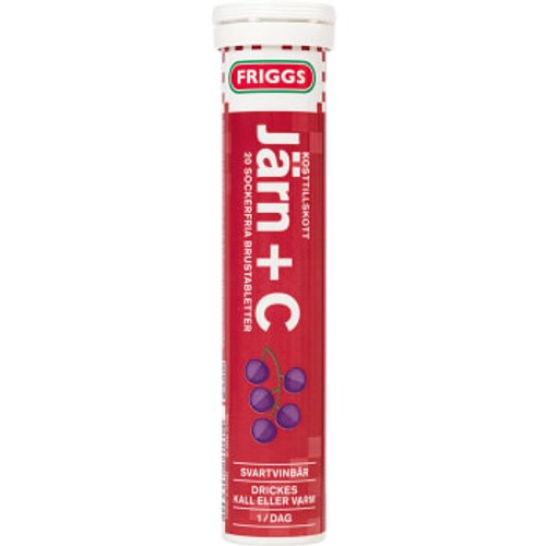 Brustablett Järn + C Sockerfri Kosttillskott 20-p 1000mg Friggs
