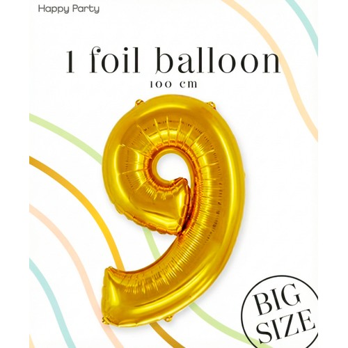 Folieb guld 9 100cm Happy Party