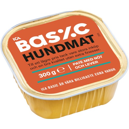 Hundmat Paté med Oxkött & lever 300g ICA Basic