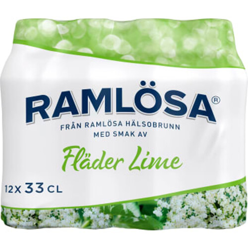 Vatten Kolsyrad Fläder & lime 33cl 12-p Ramlösa