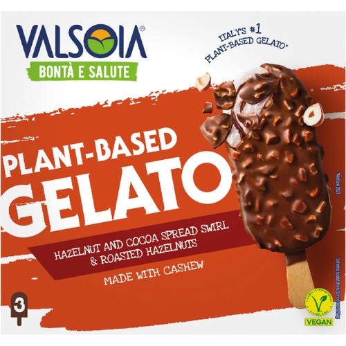 Gelato Cashew med hasselnötskräm vegan 3-p Valsoia