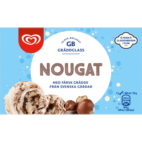 Glass Nougat 500ml GB Gräddglass
