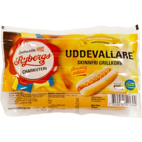 Grillkorv Skinnfri Uddevallare 400g Rybergs Charkuteri