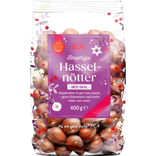 Hasselnötter med skal 400g ICA