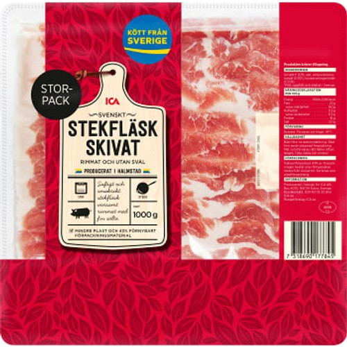 Stekfläsk Skivat 1kg ICA