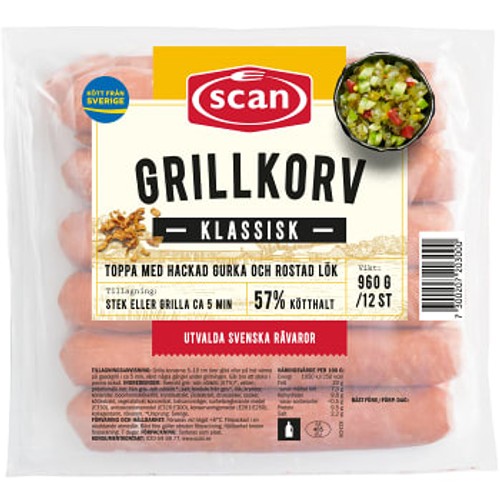 Grillkorv Klassisk 960g Scan