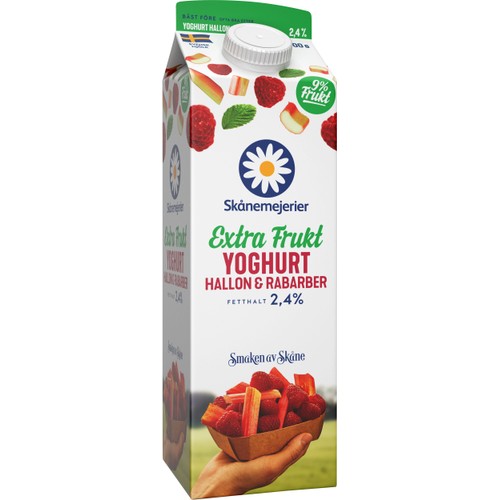 Fruktyoghurt Hallon & Rabarber 2,4% 1000g Skånemejerier