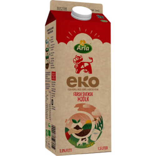 Färsk standardmjölk 3,0% Ekologisk 1,5l Arla Ko®