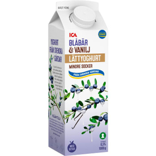 Lättyoghurt Blåbär & vanilj 0,5% 1000g ICA