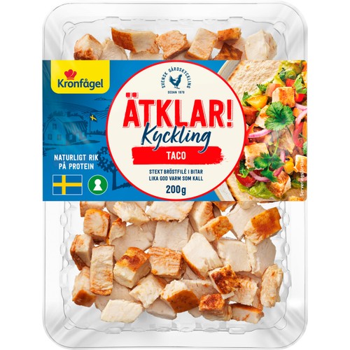 Kyckling Taco Stekt Bröstfilé i bitar 200g Kronfågel