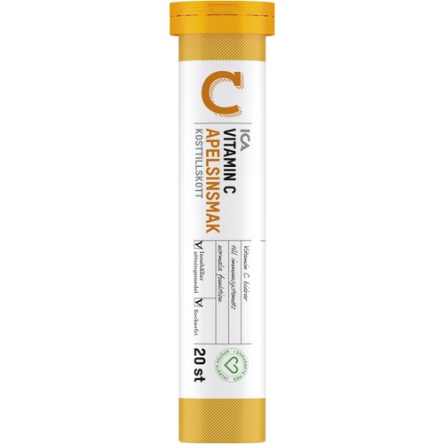 Vitamin C Apelsin Kosttillskott brustablett 20st ICA Hjärtat