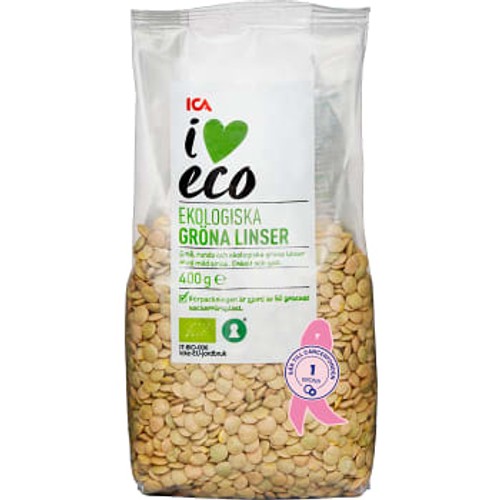 Gröna linser 400g KRAV ICA I love eco