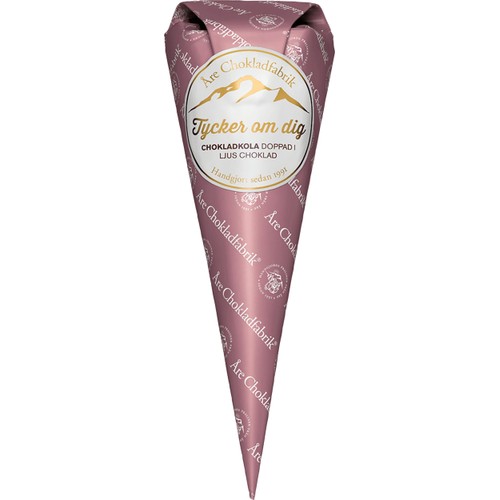 Chokladkola Tycker Om Dig Rosa 80g Åre Chokladfabrik