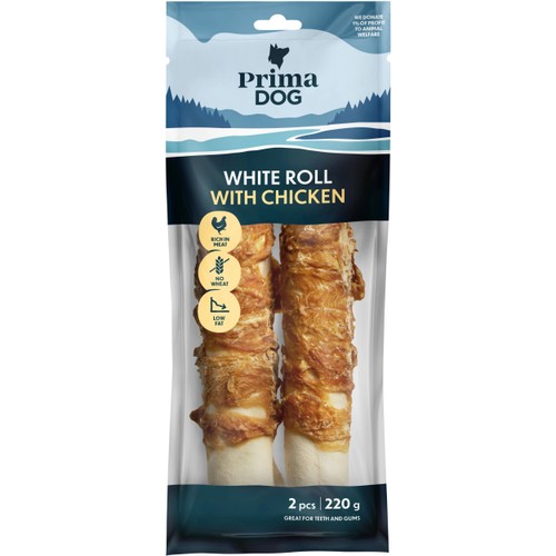 Vit tuggrulle med kyckling 2-p 220g PrimaDog