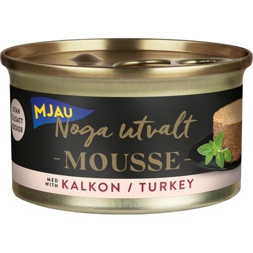 Våtfoder Katt Mousse Kalkon 85g Mjau Noga Utvalt