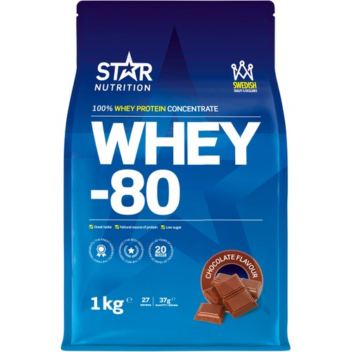 Proteinpulver Whey-80 Chocolate 1kg Star Nutrition