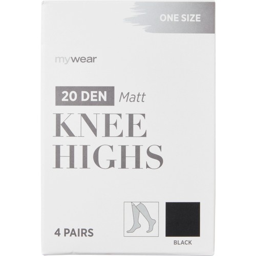 Knästrumpa 4p 20D svart onesize mywear