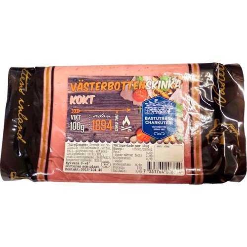 Kokt Västerbottensskinka 100g Bastuträsk Charkuteri