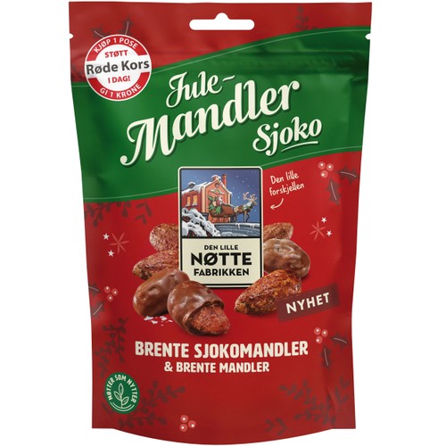 Brända Julemandlar med choklad 150g Den lille Nöttefabrikken
