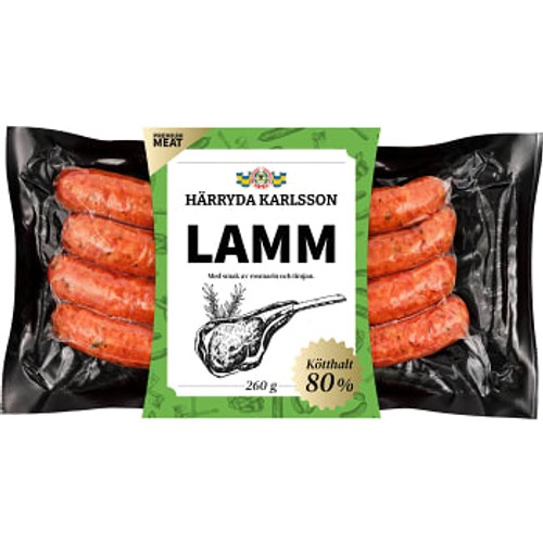 Lammkorv Rosmarin 80% Kötthalt 260g Härryda Karlsson