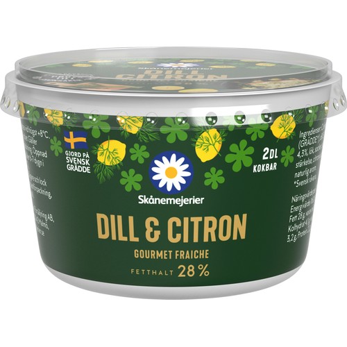 Crème fraiche Gourmet Dill & Citron 200ml Skånemejerier