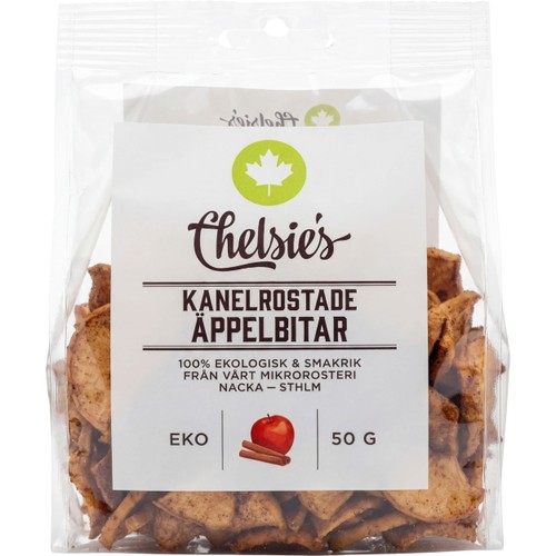 Äppelbitar Kanelrostade Eko 50g Chelsie's