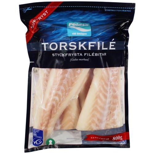 Torskfilé Fryst 800g Feldt's