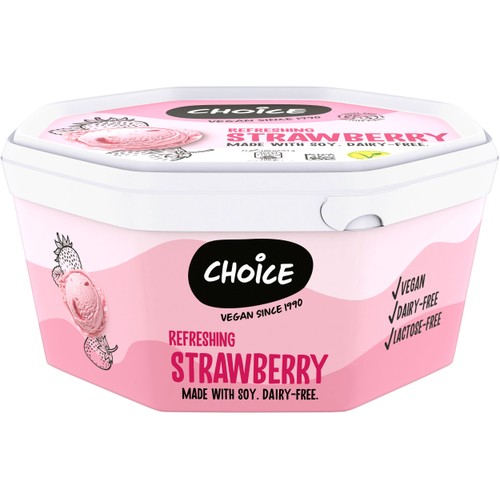 Glass Jordgubb Vegansk 750ml Laktosfri Choice