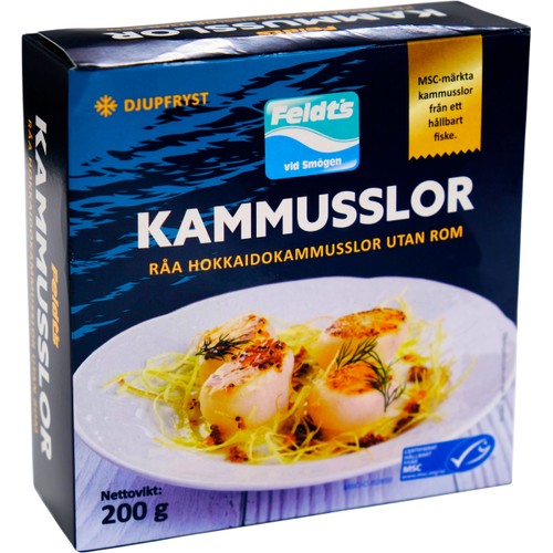 Skaldjur Kammusslor Msc 10/20 Fryst 200g Feldt's