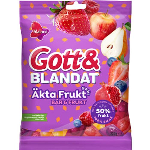 Godis Gott & Blandat Äkta Frukt Bär & Frukt 220g Malaco