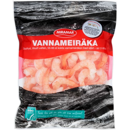 Vannameiräka kokt med stjärt ca 400g strl 51/60 Ib Miramar