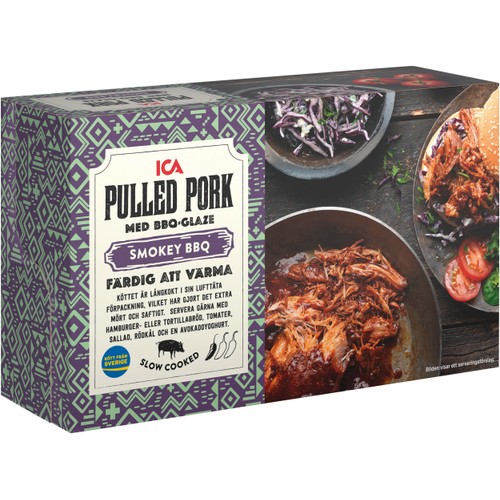Pulled pork med BBQ glaze 550g ICA