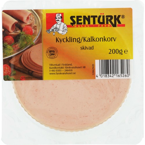 Kyckling Kalkonkorv skivad 200g Sentürk