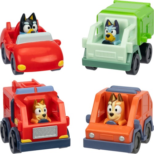 Minibil med figur 9cm 1-p Bluey