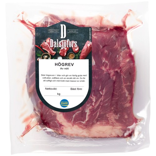 Högrev Färsk i bit av nöt ca 1kg Dalsjöfors