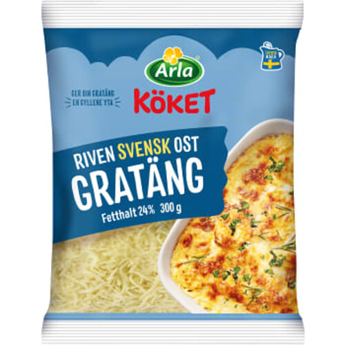 Riven ost Gratäng 24% 300g Arla Köket