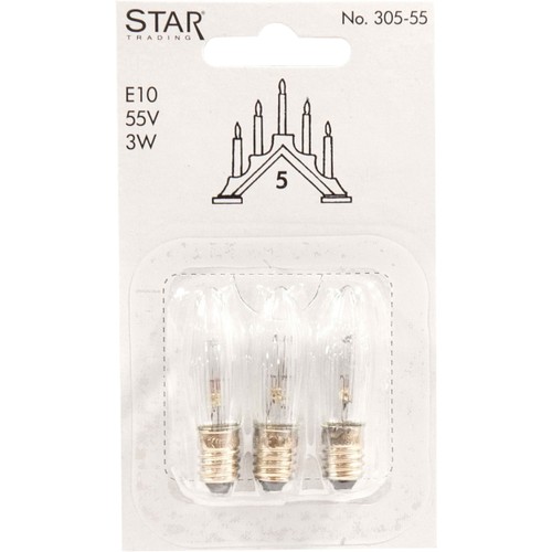 Reservlampa 3-p E10 55V 3W Star Trading
