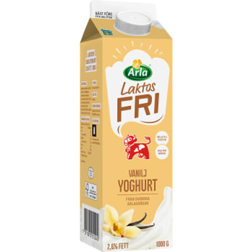 Vaniljyoghurt Mild Laktosfri 2,6% 1000g Arla Ko®